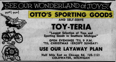 Ottos Sporting Goods - Dec 15 1959 Ad